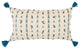 Teal Beige Tribal Inspired Tasseled Lumbar Pillow