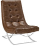 Modern Brown Slope Upholstered Vinyl Lounge Chair
