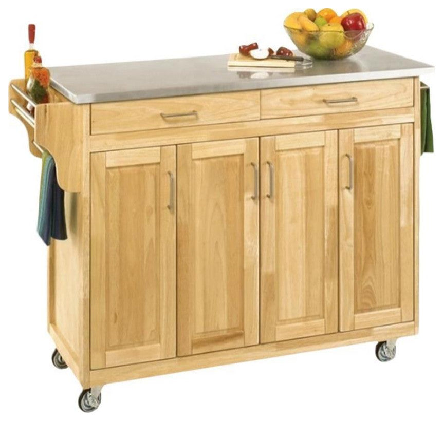 Homestyles Create-a-Cart Wood Rolling Kitchen Cart in Brown
