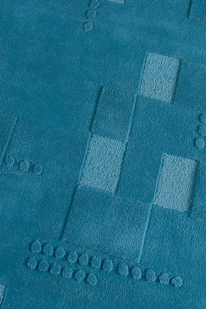 Hand Tufted Turquoise Wool Area Rug, 8'3"x11'6"