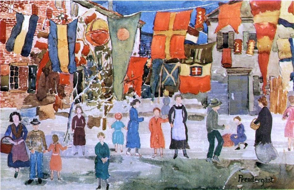 Maurice Prendergast Fiesta, 18"x27" Wall Decal Print