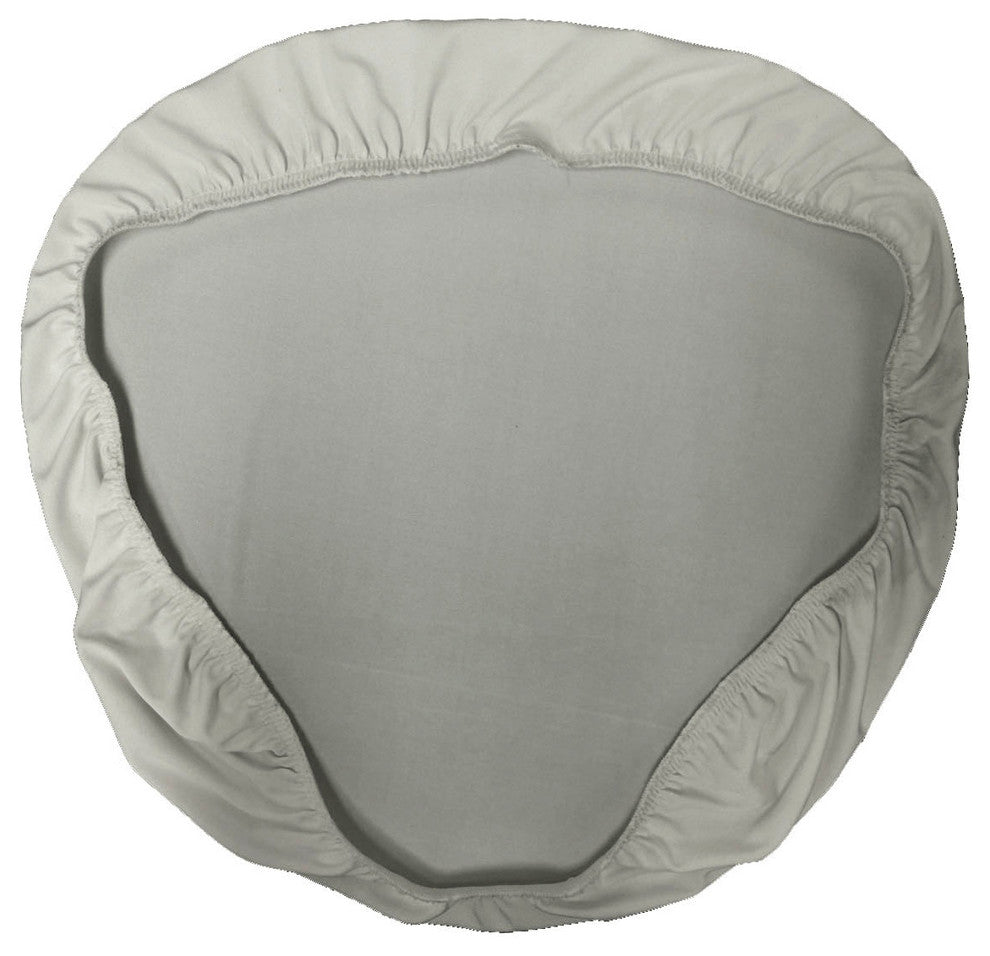 LA Linen Spandex Chiavari Chair Cushion Cover, Light Gray, Set of 4