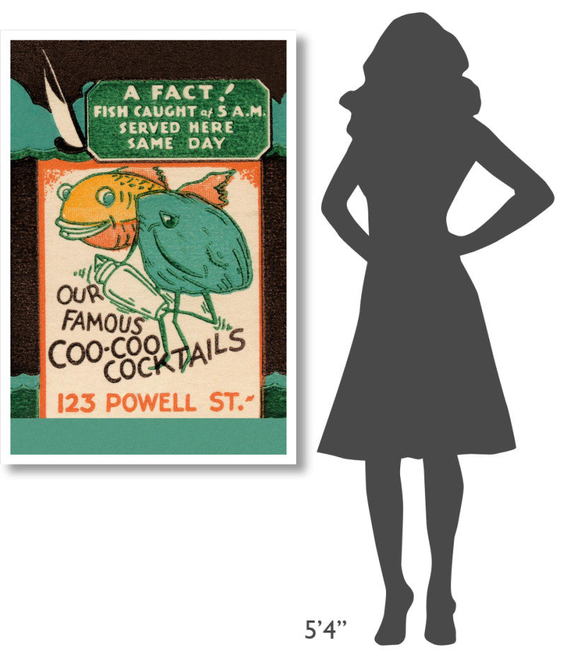 "Our Famous Coo-Coo Cocktails" Print by Vintage Booze Labels, 31"x46"