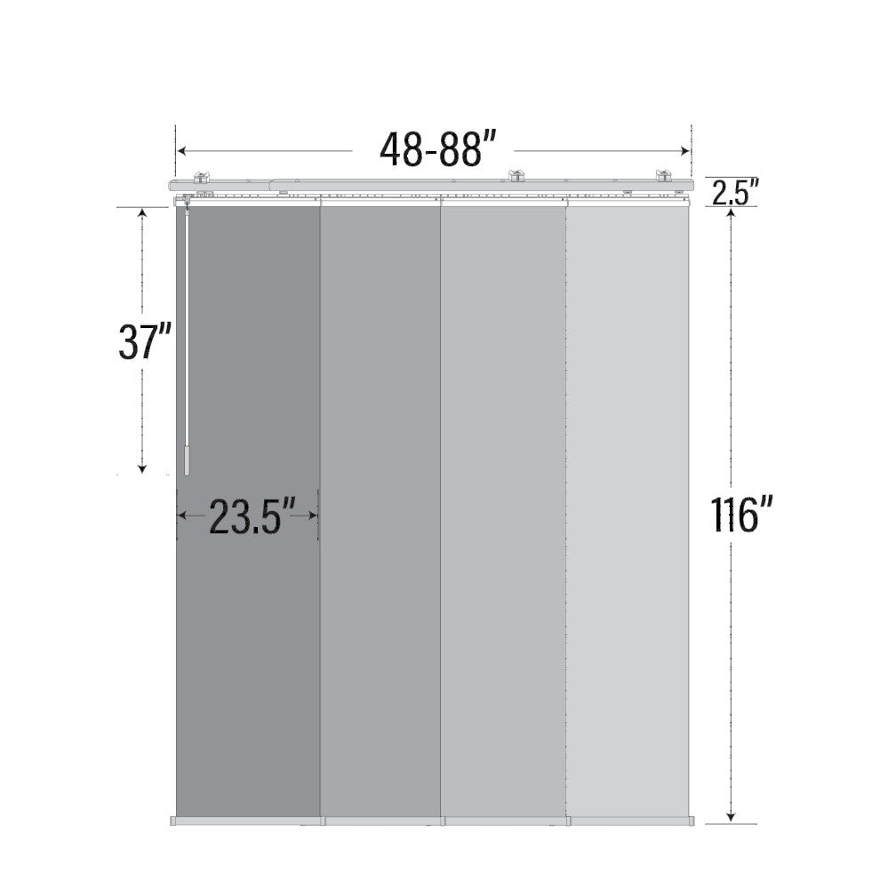 Nikolina 4-Panel Track Extendable Vertical Blinds 48-88"W
