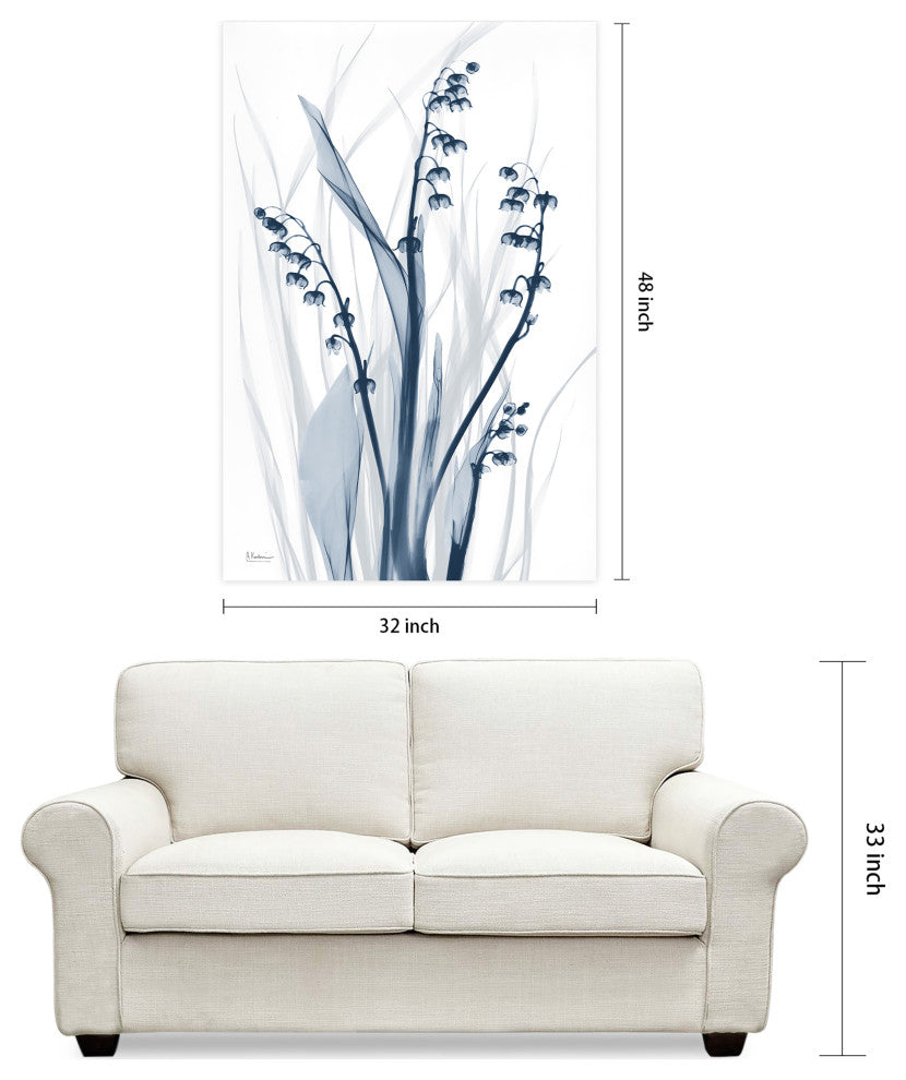 "Radiant Blues 2" Frameless Free Floating Panel Graphic Wall Art, 48"x32"