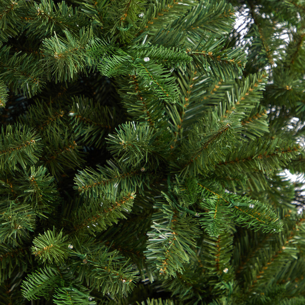 8' Grand Teton Spruce Flat Back Artificial Christmas Tree With 280 LED Lights