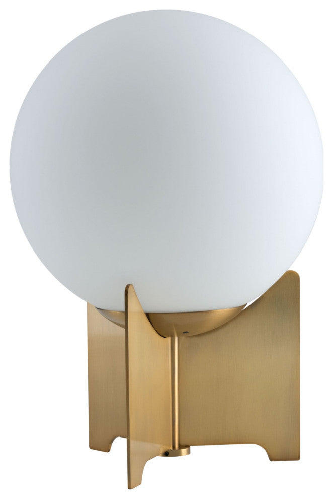 Table Lamp, Glass, Steel Metal, White, Brass Gold, Kitchen Lounge Cafe Bistro