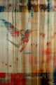 "Humming Bird Flies" Print on Natural Pine Wood, 24"x36"