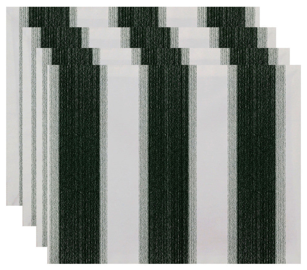 18"x14" Striate Stripe, Stripe Print Placemat, Green, Set of 4