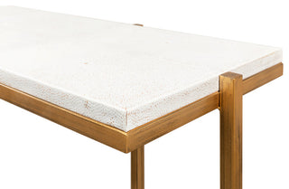 Shagreen Console Table Osprey White Leather