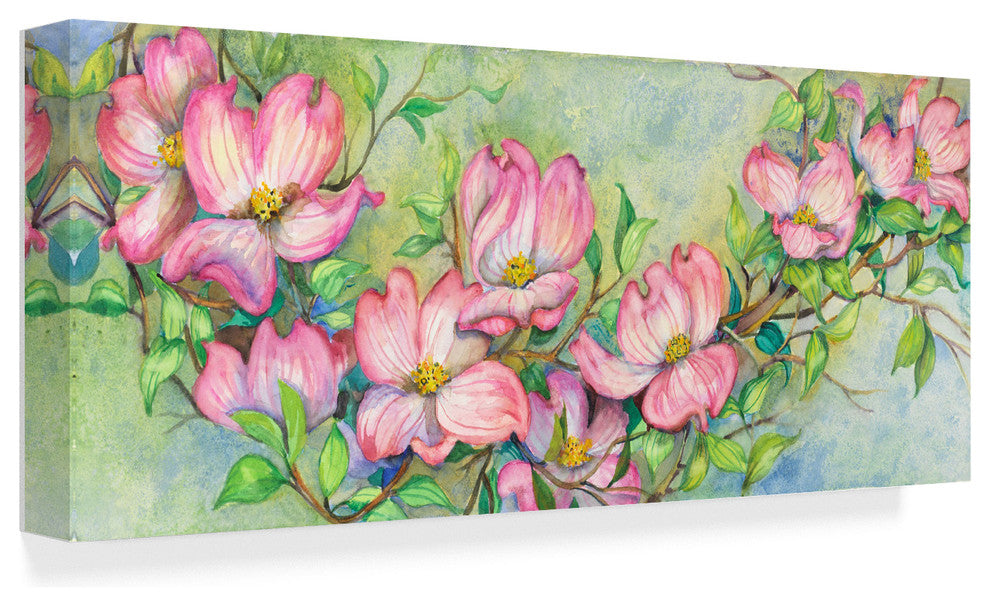 Joanne Porter 'Pink Dogwood' Canvas Art, 32"x14"