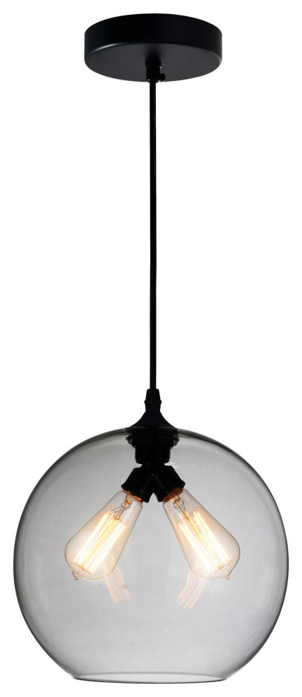 Glass 2 Light Down Mini Pendant, Smoke