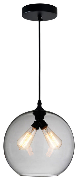 Glass 2 Light Down Mini Pendant, Smoke