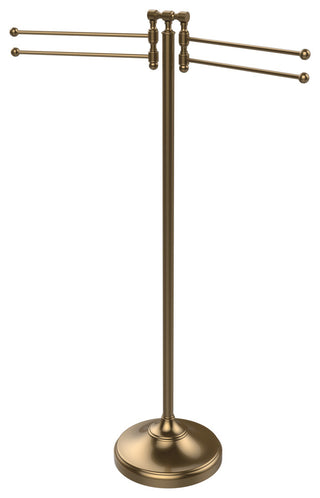 Towel Stand with 4 Pivoting Swing Arms, Brushed Bronze