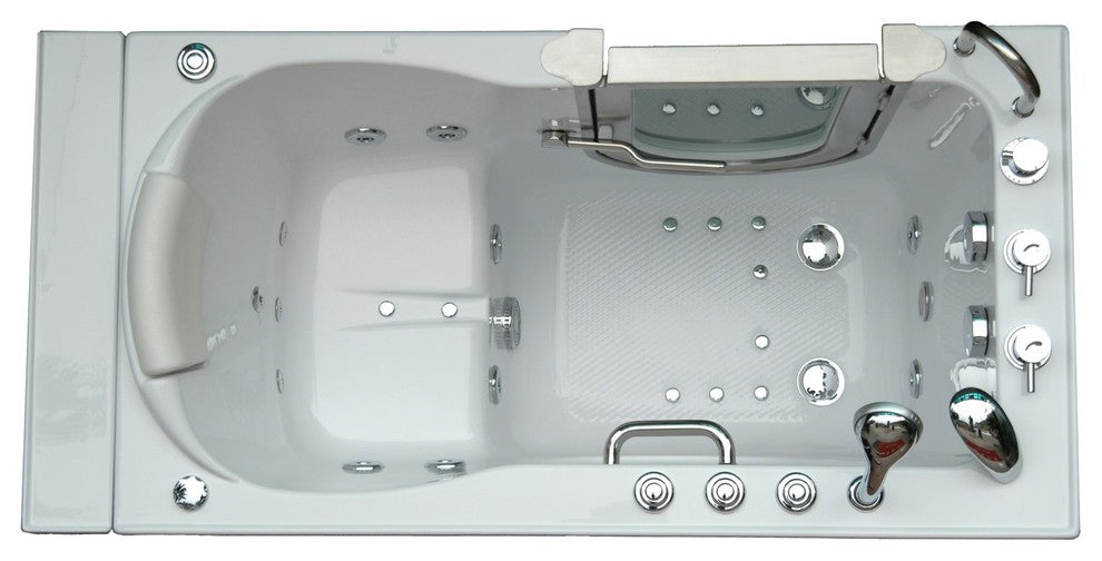 Ella Deluxe Air & Hydro Massage Acrylic Walk In Bath Left Side Door and Drain