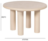 Barbara Cream Textured Indoor / Outdoor 47" Round Dining Table