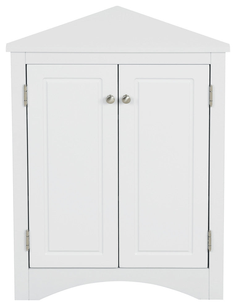 TATEUS Triangle Bathroom Storage Cabinet Freestanding Corner cabinet, White