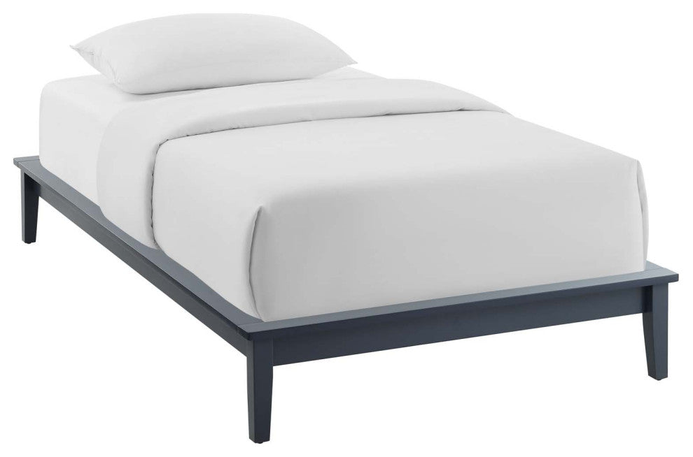 Gray Lodge Twin Wood Platform Bed Frame