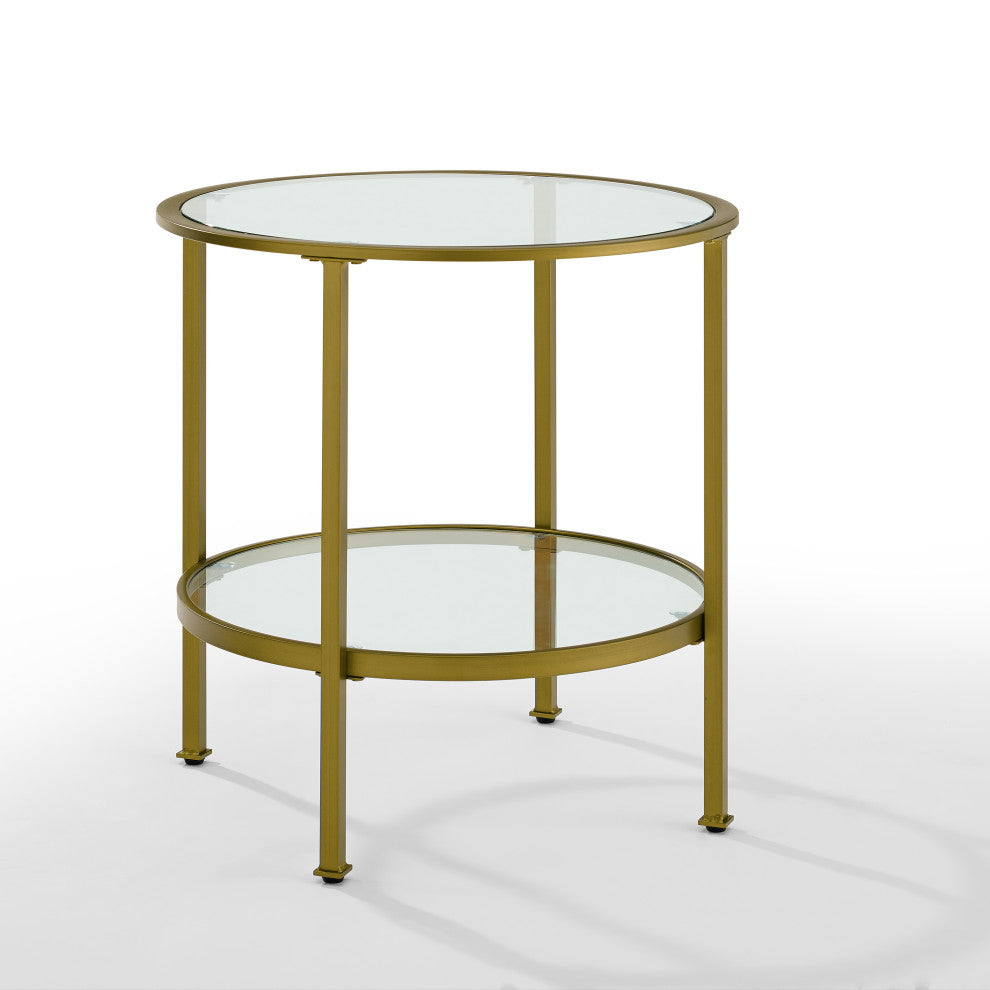 Aimee End Table, Soft Gold