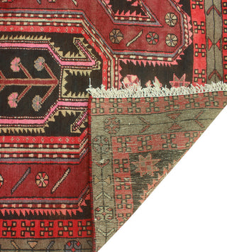 Fine Vintage Distressed Lily Burgundy/Black Runner, 3'2x10'3