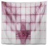 Purple Bat on Rader Screen Abstract Wall Tapestry, 39"x32"