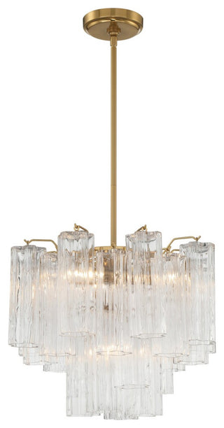 CRYSTORAMA Addis 4 Light Aged Brass Chandelier