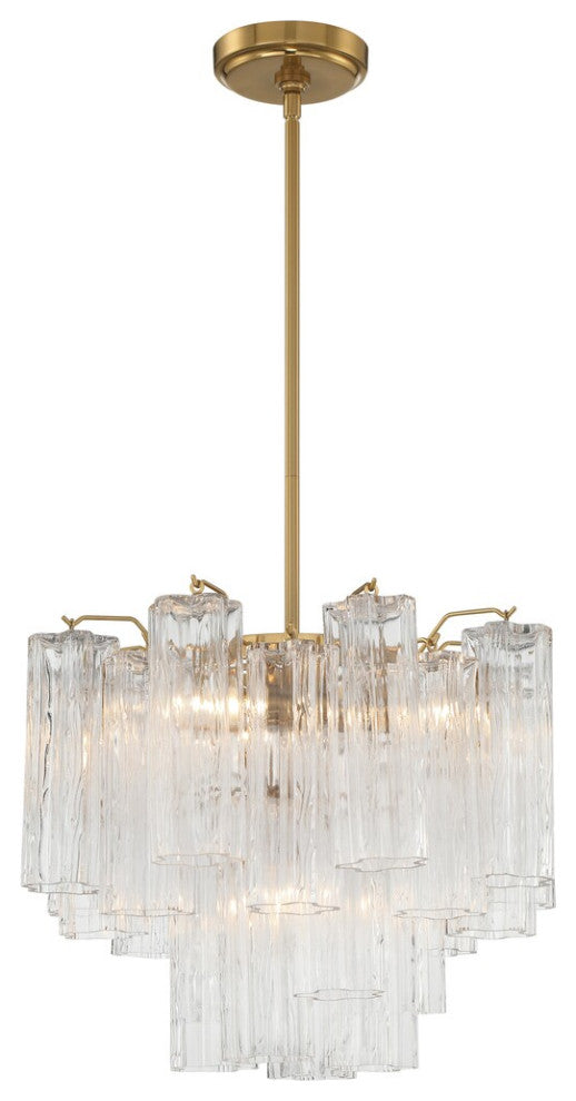 CRYSTORAMA Addis 4 Light Aged Brass Chandelier