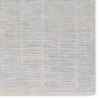 Dounia Striped Light Gray/ Blue Area Rug 9'X12'