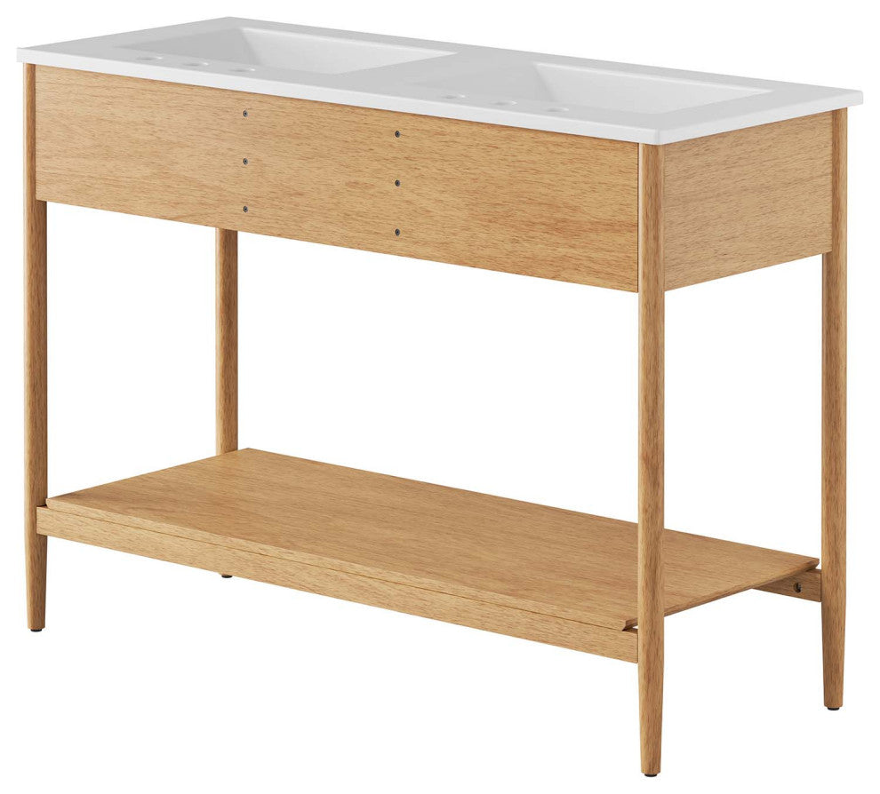 Zaire 48" Double Sink Bathroom Vanity - Natural White