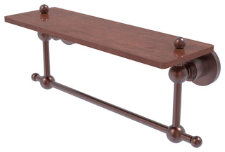 Astor Place 16" Solid Wood Shelf with Towel Bar, Antique Copper