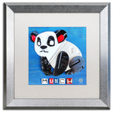 "Munch the Panda" Silver Framed Canvas Art by Design Turnpike