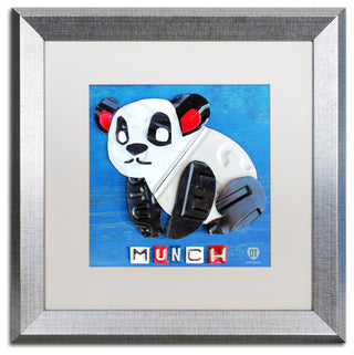 "Munch the Panda" Silver Framed Canvas Art by Design Turnpike