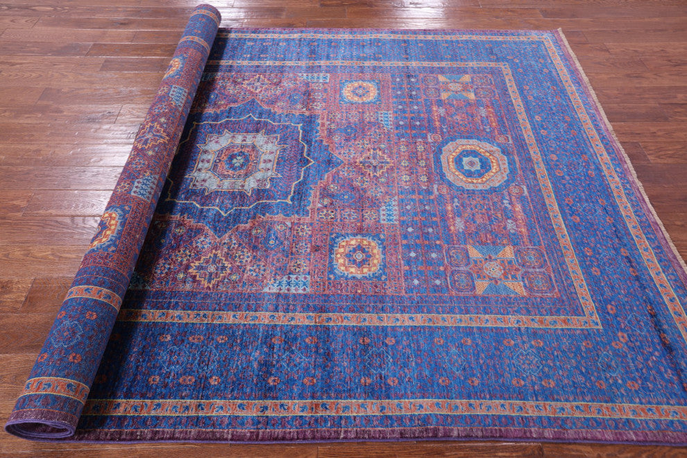 6' 8" X 9' 9" Mamluk Geometric Hand-Knotted Wool Rug - Q12237