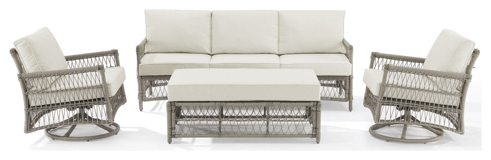Thatcher 4Pc Wicker Outdoor Sofa And Swivel Rocker Set