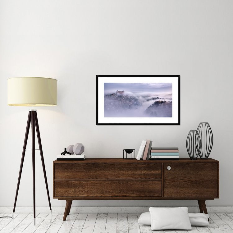 "Toledo City Foggy Morning" Framed Digital Print by Jesus M. Garcia, 44x26"