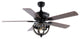 Jasper 52" 2-Light Farmhouse Iron Dome Shade LED Ceiling Fan With Remote, Black