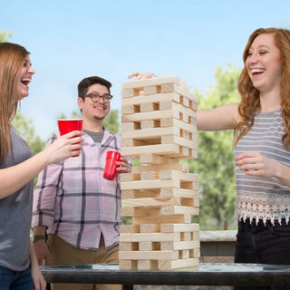 Nontraditional Giant Wooden Blocks Tower Stacking Game, Yard Game by Hey
