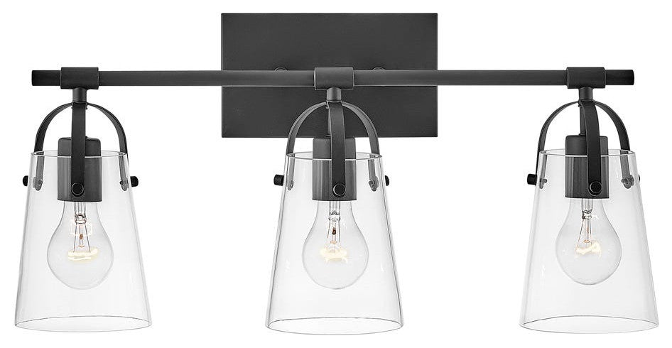 Foster Three Light Vanity in Black