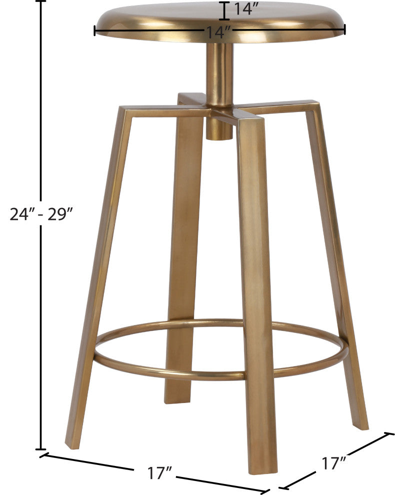 Lang Iron Adjustable Bar/Counter Stool, Gold