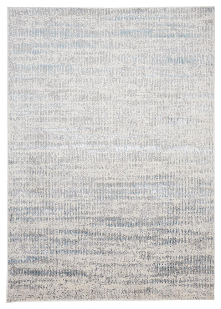 Weave & Wander Aurelian Modern Metallic Distressed Rug, Ivory/Silver, 10'x13'2"