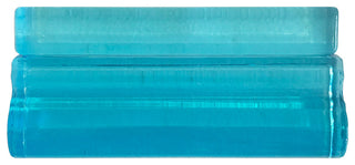 2x6 Chair Border Hand Poured Glass Tile, Aqua