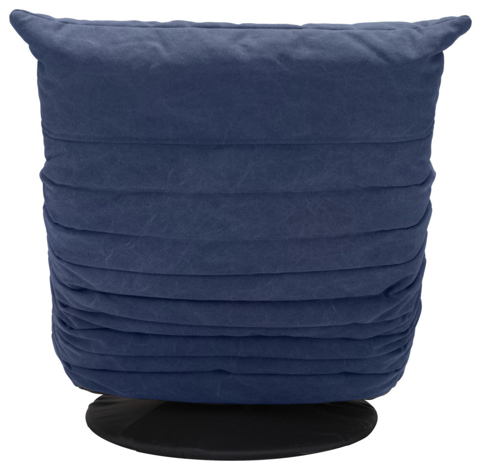 Relaxed Low Profile Cobalt Blue Swivel Chair