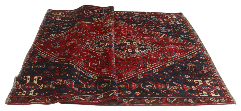 Fine Vintage Distressed Lutalo Red Rug