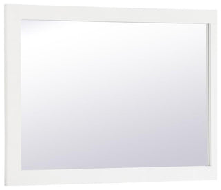 Elegant Decor Aqua 32" x 24" Wood Frame Bathroom Mirror in White