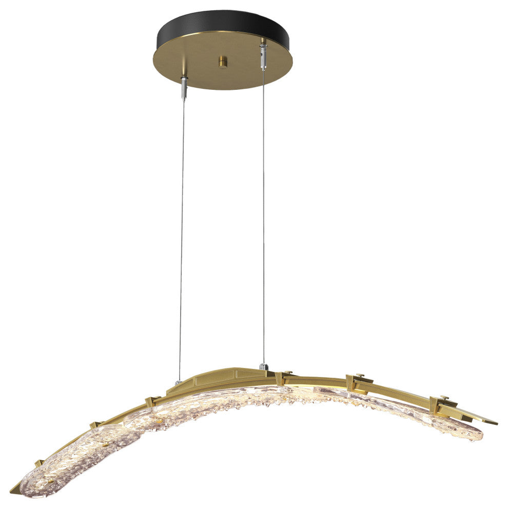 Glissade Large LED Pendant Modern Brass Clear Glass Standard