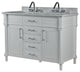 48" Double Vanity, White With White Carrara Marble Top