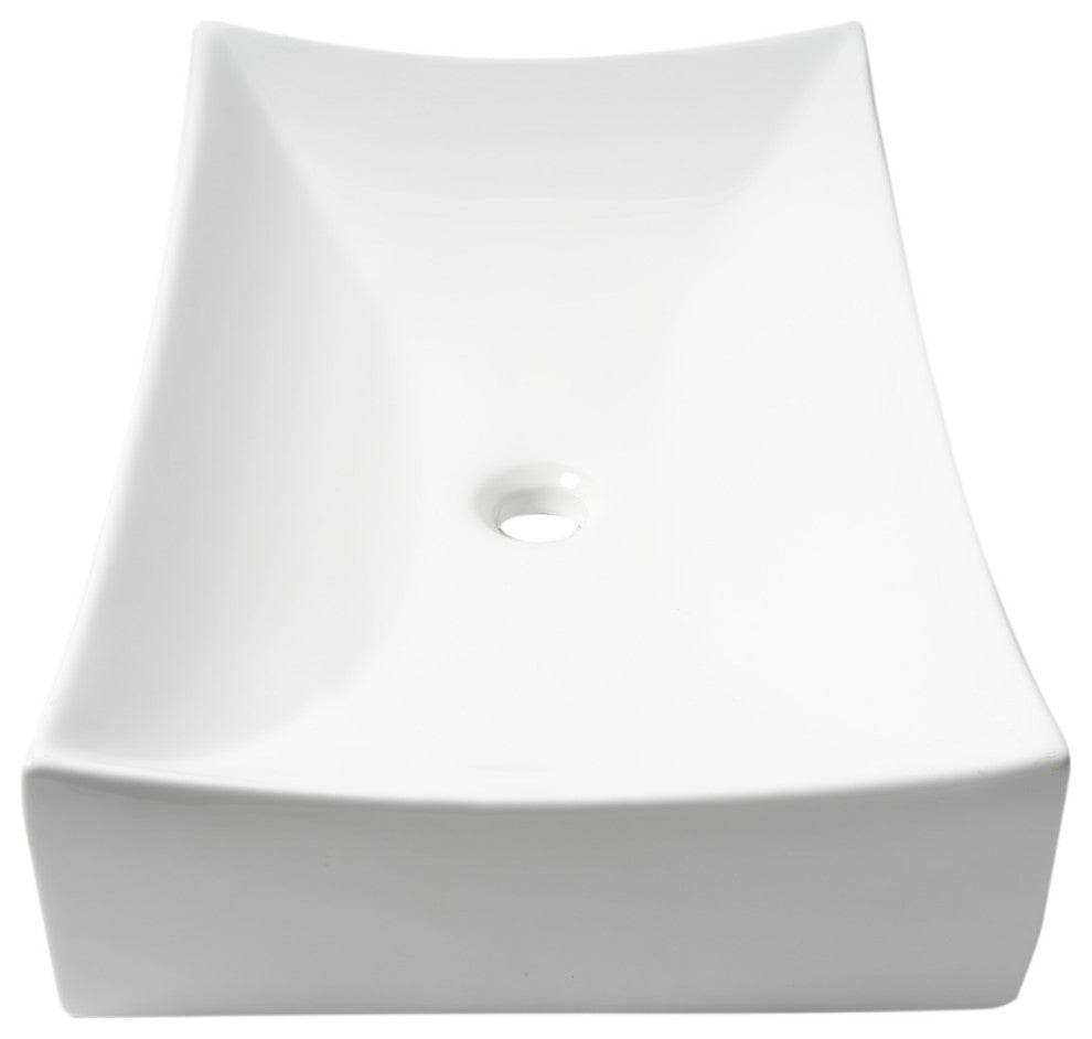 Alfi Brand Abc904 White 26" Fancy Rectangular Above Mount Ceramic Sink