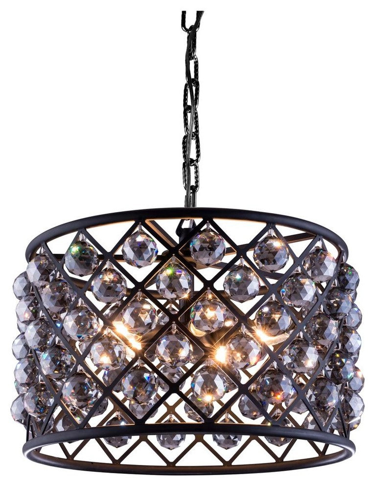1206 Madison Collection Pendent Lamp, Silver Shade, Mocha Brown