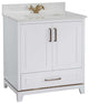 Albia Collection 30" Bathroom Vanity With Sink, Mirror, Countertop, White