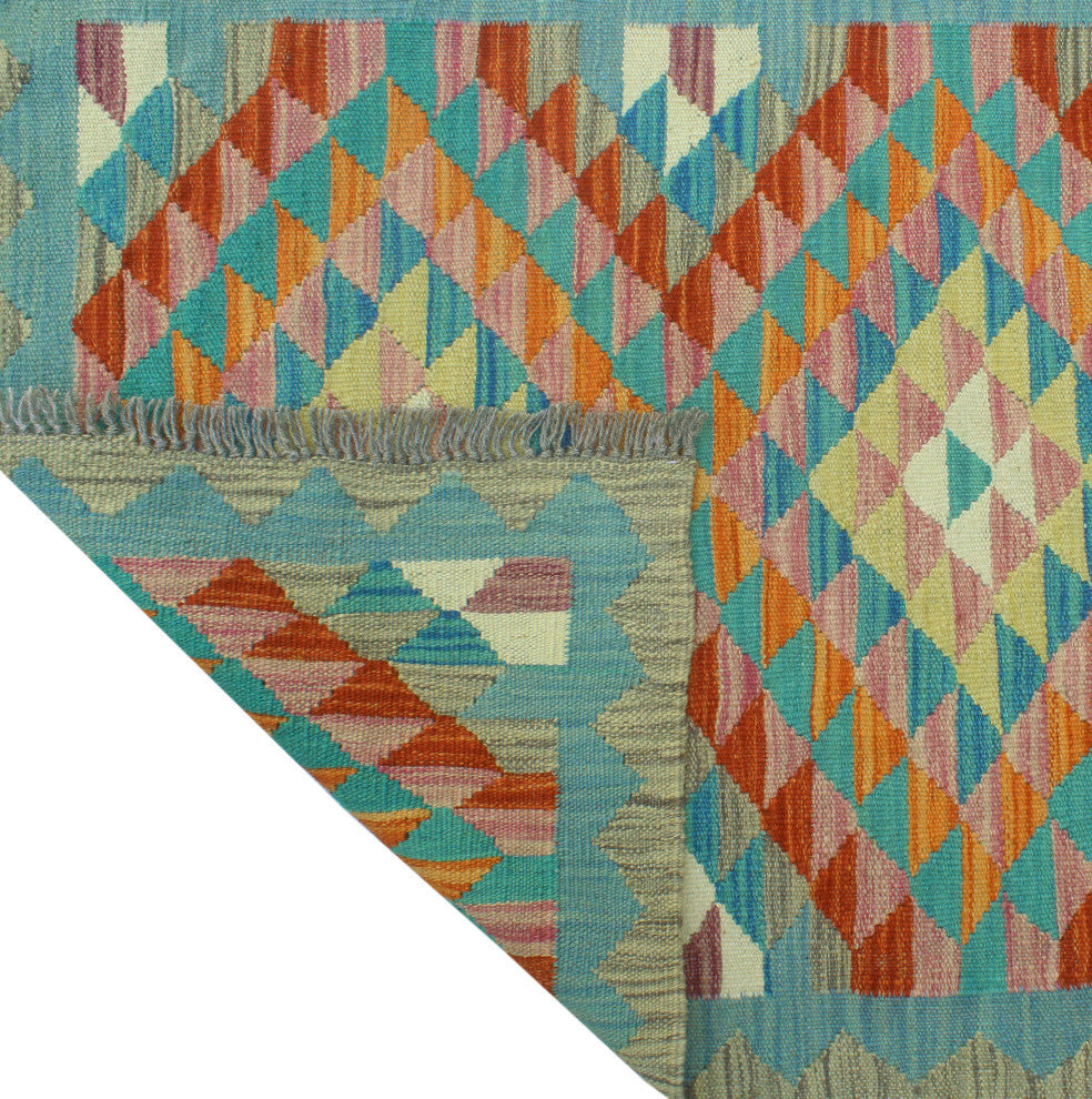 Sangat Kilim Iva Orange/Red Runner, 2'6x9'10